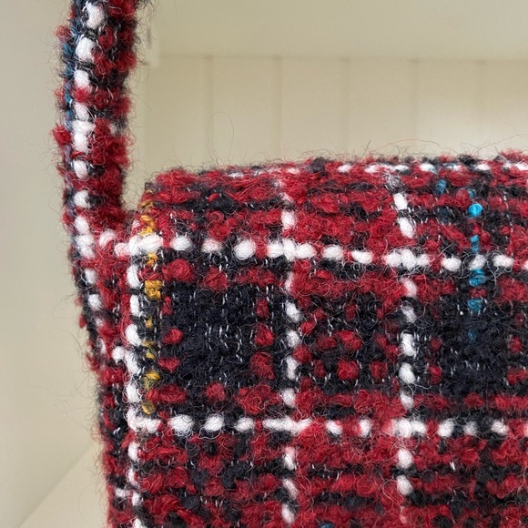 Anine Bing Nico Shoulder Bag in Cherry Plaid Tweed - Picture 4 of 8